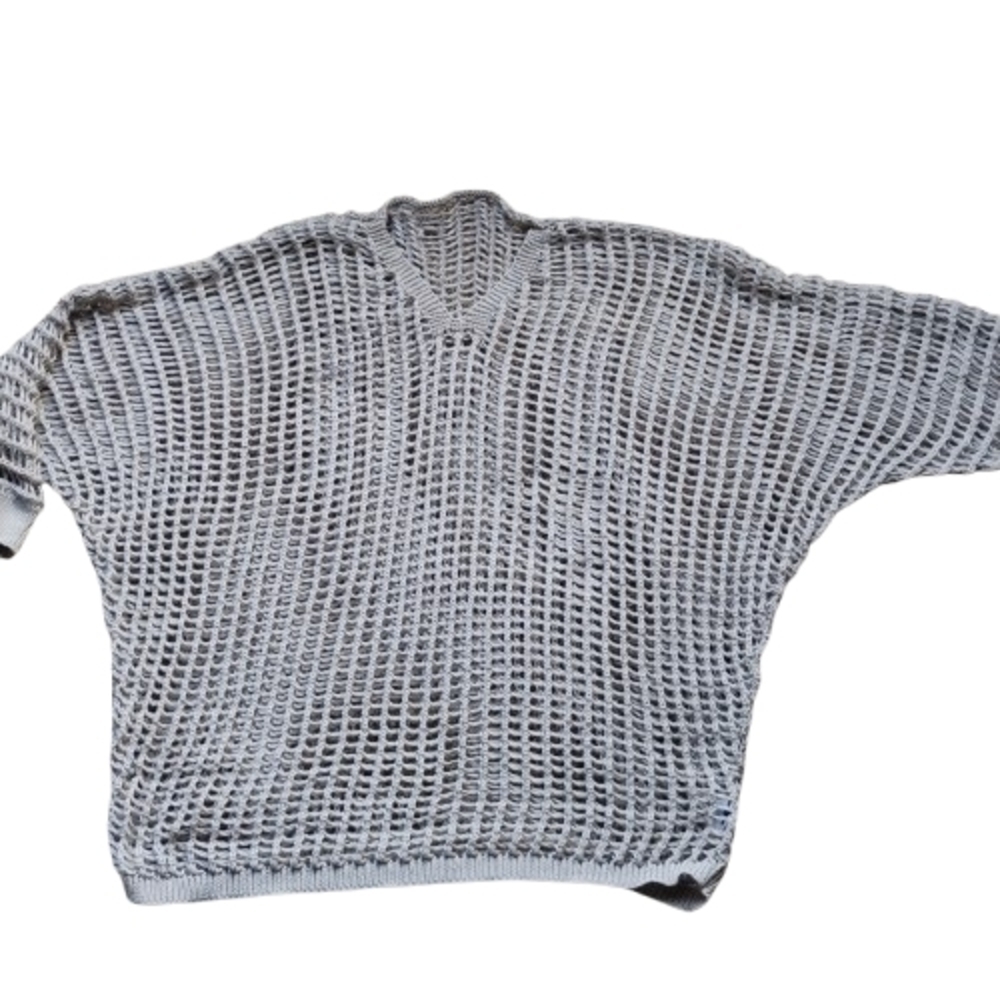 NEW Trendy Beige Open‑Knit Dolman Sweater XL Lightweight Layering Top 2026